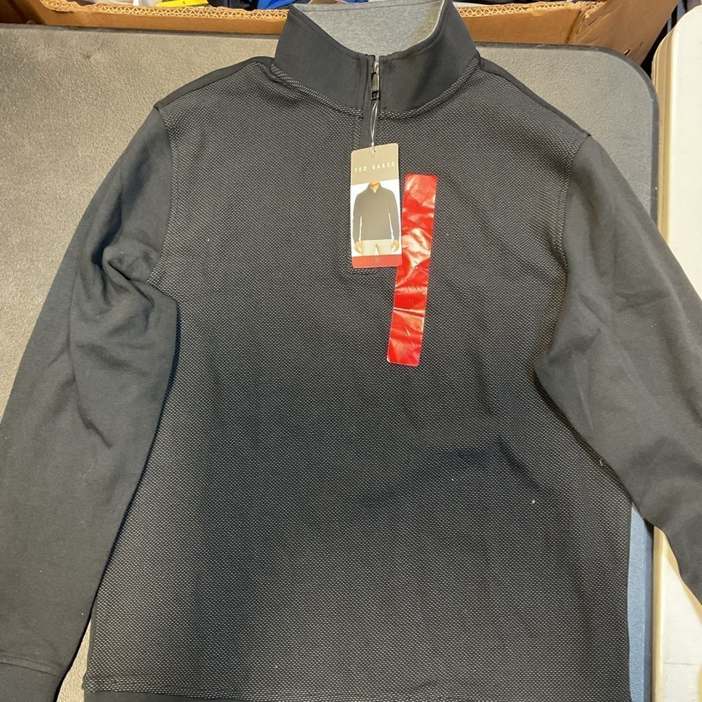 Ted Baker Black 1/4 Zip-Up Sweater